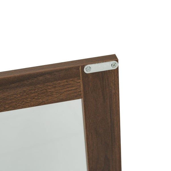 English Elm 70 Inch Corner Bar Cabinet with Stemware Rack Wine Cubbies and Tempered Glass Doors Walnut+Gold N752P508255D