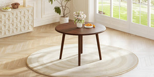 English Elm Round Drop Leaf Birch Veneer Dining Table Seats Four Compact Space Saving Design Cherry N752P540783C