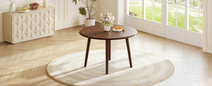 English Elm Round Drop Leaf Birch Veneer Dining Table Seats Four Compact Space Saving Design Cherry N752P540783C