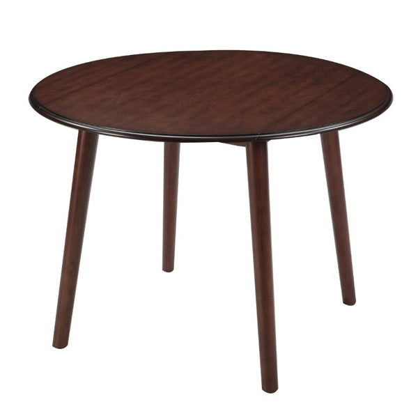 English Elm Round Drop Leaf Birch Veneer Dining Table Seats Four Compact Space Saving Design Cherry N752P540783C