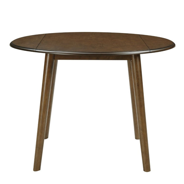 English Elm Round Drop Leaf Birch Veneer Dining Table Seats Four Compact Space Saving Design Walnut N752P540783D