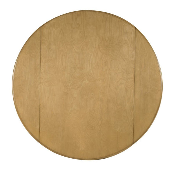English Elm Round Drop Leaf Birch Veneer Dining Table Seats Four Compact Space Saving Design Natural N752P540783N