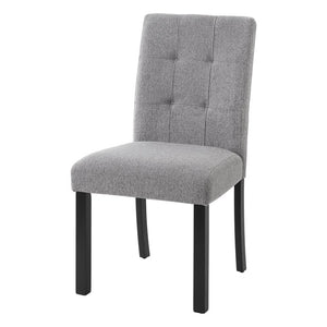 English Elm 6-Piece Modern Dining Set with Walnut Tabletop Geometric Legs Upholstered Chairs Bench Gray N752S000011D