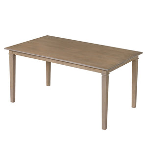 English Elm 6-piece Farmhouse Dining Set Oak Veneer Table Rubberwood Legs 4 Chairs and Bench Brown N752S000031D
