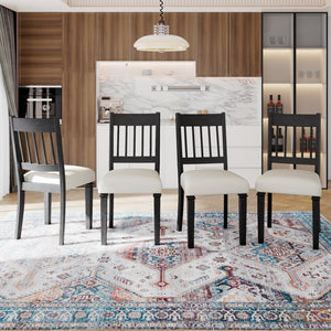 English Elm 6-piece Farmhouse Dining Set Oak Veneer Table Rubberwood Legs 4 Chairs and Bench Grey N752S000031E