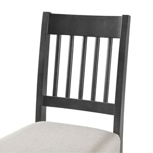 English Elm 6-piece Farmhouse Dining Set Oak Veneer Table Rubberwood Legs 4 Chairs and Bench Grey N752S000031E