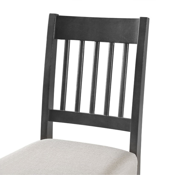English Elm 6-piece Farmhouse Dining Set Oak Veneer Table Rubberwood Legs 4 Chairs and Bench Grey N752S000031E