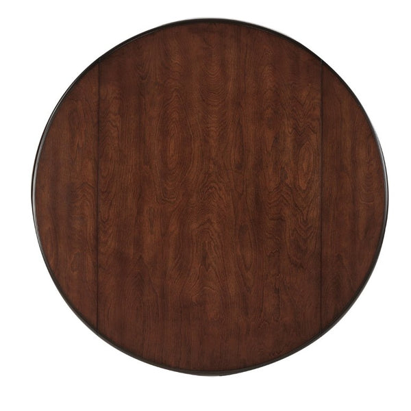 English Elm 3-Piece Drop-Leaf Round Dining Set Birch Veneer Top Upholstered Chairs Small Space Cherry N752S000619C
