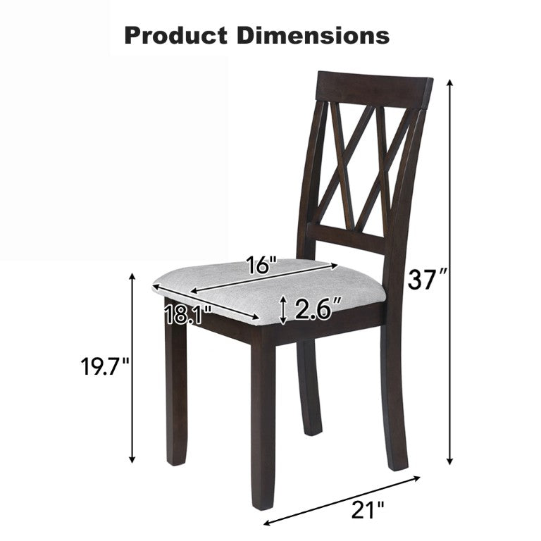 English Elm 4-Piece Tufted Linen Dining Chair Set with Solid Wood Legs for Kitchen or Formal Room N752S002376P