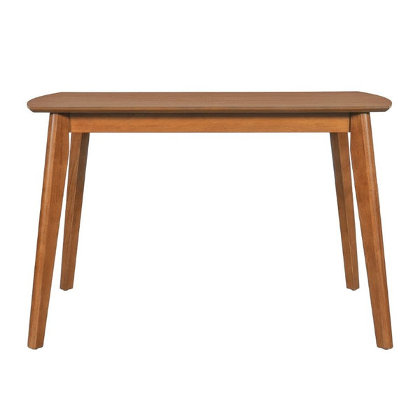 English Elm Farmhouse Five Piece Dinette Set with Rubberwood Legs and Upholstered Ergonomic Chairs Brown+Beige N752S011016A