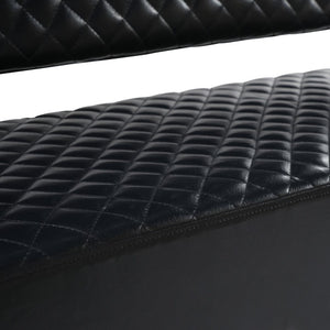 English Elm 2 Pack Diamond Tufted PU Leather Reception Benches with Solid Wood Armrests for Salons N753S000058B