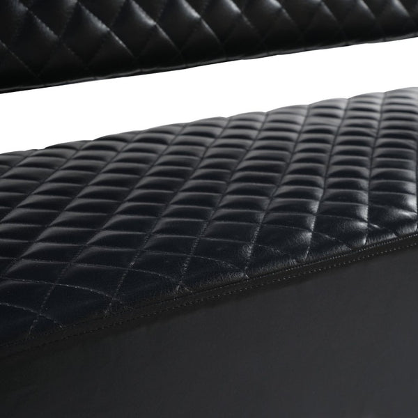 English Elm 2 Pack Diamond Tufted PU Leather Reception Benches with Solid Wood Armrests for Salons N753S000058B