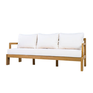 English Elm Outdoor Acacia Wood 3 Seat Patio Sofa with Thick Cushions for Garden or Deck N757P388745N