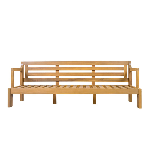English Elm Outdoor Acacia Wood 3 Seat Patio Sofa with Thick Cushions for Garden or Deck N757P388745N