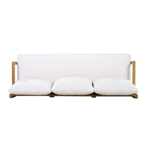 English Elm Outdoor Acacia Wood 3 Seat Patio Sofa with Thick Cushions for Garden or Deck N757P388745N