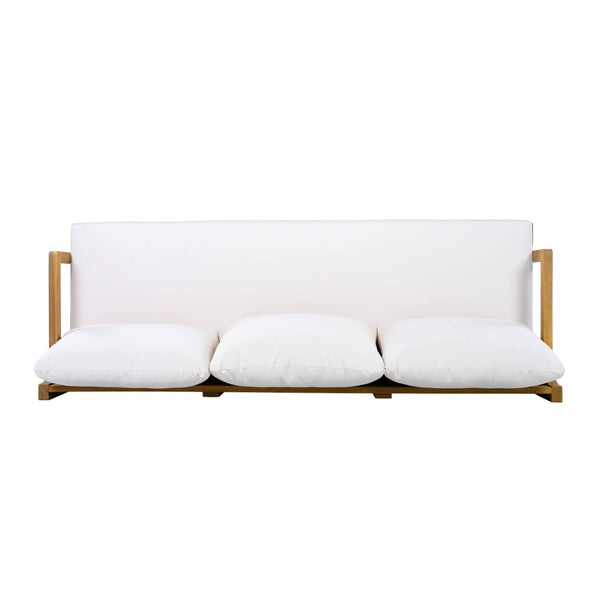 English Elm Outdoor Acacia Wood 3 Seat Patio Sofa with Thick Cushions for Garden or Deck N757P388745N