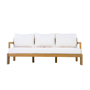 English Elm Outdoor Acacia Wood 3 Seat Patio Sofa with Thick Cushions for Garden or Deck N757P388745N
