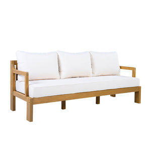 English Elm Outdoor Acacia Wood 3 Seat Patio Sofa with Thick Cushions for Garden or Deck N757P388745N