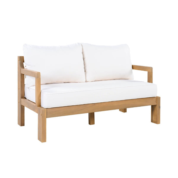 English Elm Outdoor Solid Acacia Wood 2 Piece Patio Chat Set with Thick Foam Cushions N757P388746N