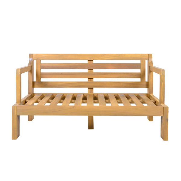 English Elm Outdoor Solid Acacia Wood 2 Piece Patio Chat Set with Thick Foam Cushions N757P388746N