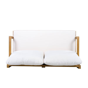 English Elm Outdoor Solid Acacia Wood 2 Piece Patio Chat Set with Thick Foam Cushions N757P388746N
