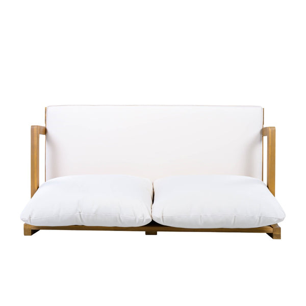 English Elm Outdoor Solid Acacia Wood 2 Piece Patio Chat Set with Thick Foam Cushions N757P388746N