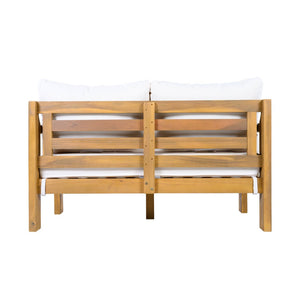 English Elm Outdoor Solid Acacia Wood 2 Piece Patio Chat Set with Thick Foam Cushions N757P388746N