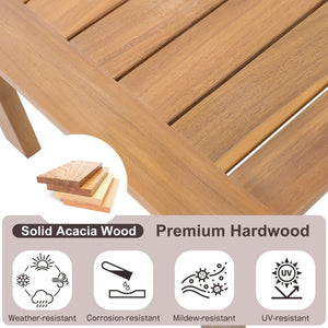 English Elm Outdoor Solid Acacia Wood 2 Piece Patio Chat Set with Thick Foam Cushions N757P388746N