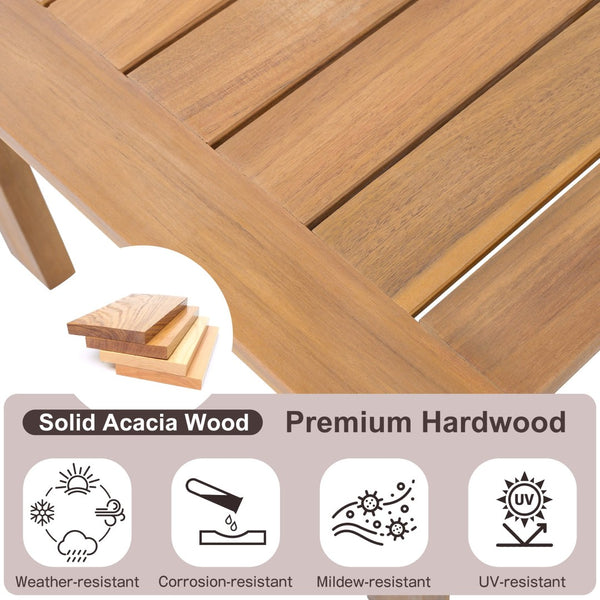 English Elm Outdoor Solid Acacia Wood 2 Piece Patio Chat Set with Thick Foam Cushions N757P388746N