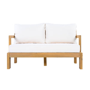 English Elm Outdoor Solid Acacia Wood 2 Piece Patio Chat Set with Thick Foam Cushions N757P388746N