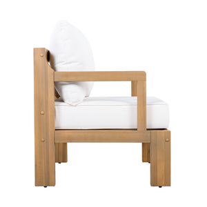 English Elm Outdoor Solid Acacia Wood Patio Lounge Chairs with Thick Cushions Set of 2 N757P388747N