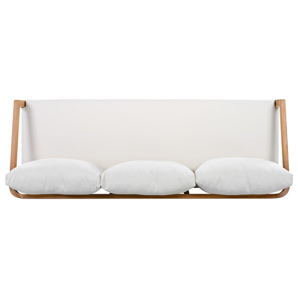 English Elm Outdoor Acacia Wood 3 Seat Patio Sofa with Thick Cushions for Garden Lounging N757P395516I