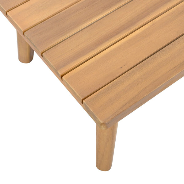 English Elm Outdoor Acacia Wood Patio Bistro Set with Cushioned Chairs and Coffee Table N757P395518I