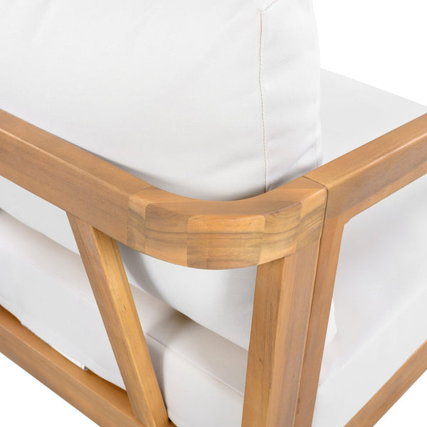 English Elm Outdoor Acacia Wood Patio Bistro Set with Cushioned Chairs and Coffee Table N757P395518I