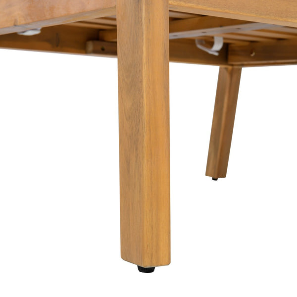 English Elm Outdoor Acacia Wood Patio Bistro Set with Cushioned Chairs and Coffee Table N757P395518I