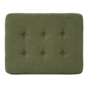 English Elm Upholstered Boucle Tufted Ottoman with Rubberwood Legs for Modern Living Rooms Olive Green N757P405846V
