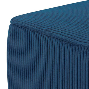 English Elm Upholstered Corduroy Square Ottoman Ribbed Texture Foam Coil Modern Living Room Blue N757P414086L