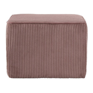 English Elm Upholstered Corduroy Square Ottoman Ribbed Texture Foam Coil Modern Living Room Pink N757P414086P