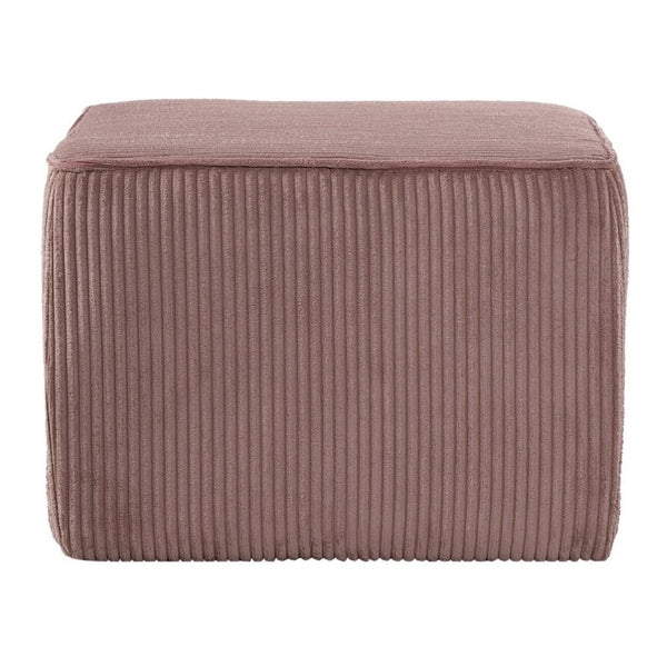 English Elm Upholstered Corduroy Square Ottoman Ribbed Texture Foam Coil Modern Living Room Pink N757P414086P