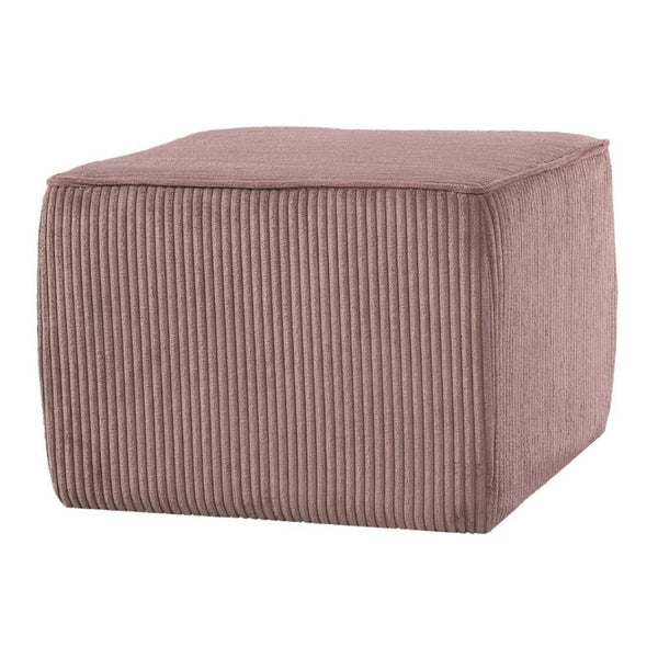 English Elm Upholstered Corduroy Square Ottoman Ribbed Texture Foam Coil Modern Living Room Pink N757P414086P