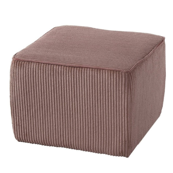 English Elm Upholstered Corduroy Square Ottoman Ribbed Texture Foam Coil Modern Living Room Pink N757P414086P