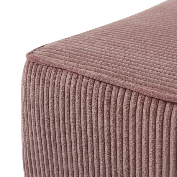 English Elm Upholstered Corduroy Square Ottoman Ribbed Texture Foam Coil Modern Living Room Pink N757P414086P