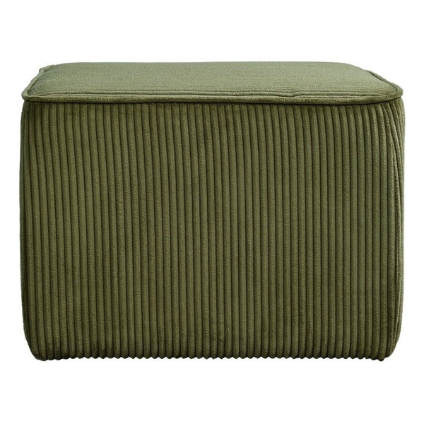 English Elm Upholstered Square Ottoman Ribbed Corduroy Foam Seat for Living Room or Den N757P414086V
