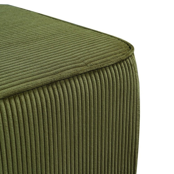 English Elm Upholstered Square Ottoman Ribbed Corduroy Foam Seat for Living Room or Den N757P414086V