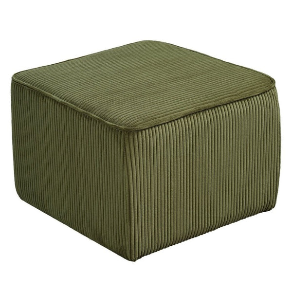 English Elm Upholstered Square Ottoman Ribbed Corduroy Foam Seat for Living Room or Den N757P414086V