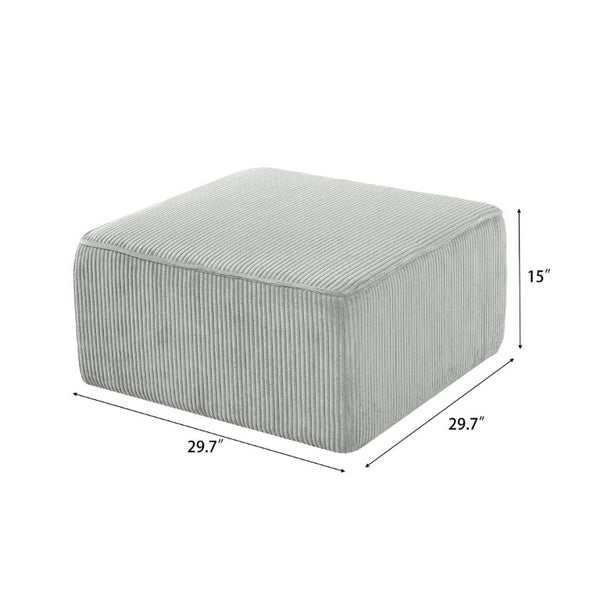 English Elm Upholstered Corduroy Square Ottoman Coil Spring Foam Seat for Modern Living Rooms N757P414087Q