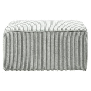 English Elm Upholstered Corduroy Square Ottoman Coil Spring Foam Seat for Modern Living Rooms N757P414087Q