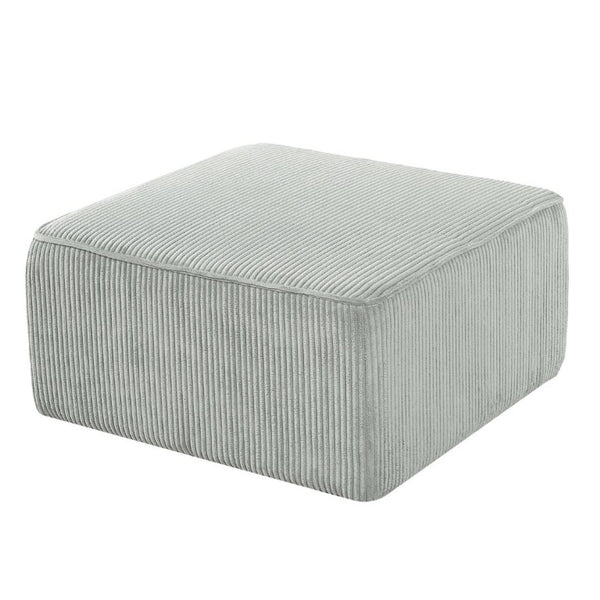English Elm Upholstered Corduroy Square Ottoman Coil Spring Foam Seat for Modern Living Rooms N757P414087Q