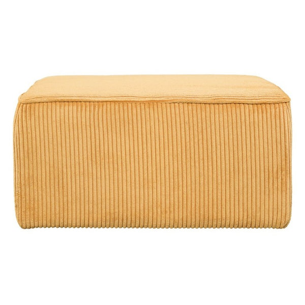 English Elm Upholstered Square Corduroy Ottoman Coil Spring Foam Seat for Living Room Accent N757P414087Y