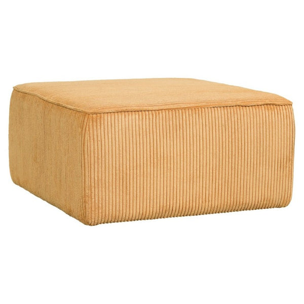 English Elm Upholstered Square Corduroy Ottoman Coil Spring Foam Seat for Living Room Accent N757P414087Y